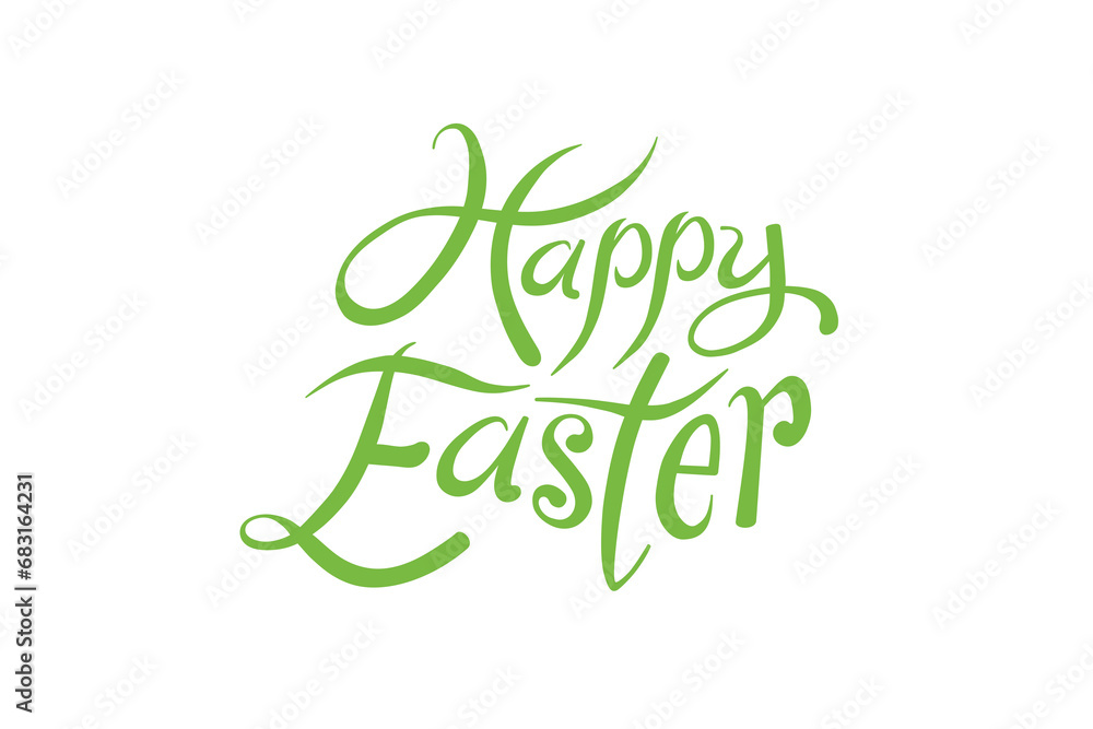 Fototapeta premium Digital png green text of happy easter on transparent background