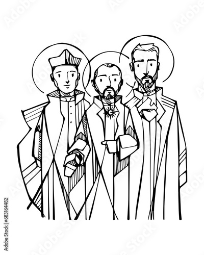 Jesuits founders cartoon illustration (ID: 683164482)