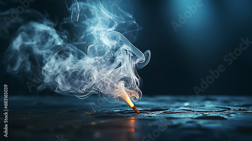 burning cigarette on black background HD 8K wallpaper Stock Photographic Image 
