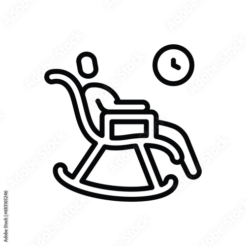 Black line icon for retirement