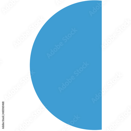 Digital png illustration of blue semicircle on transparent background