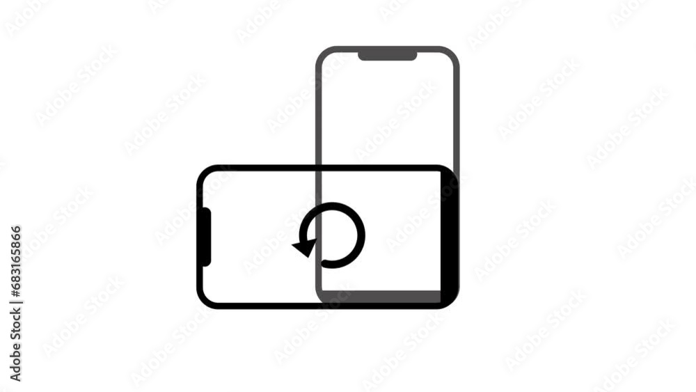 Device rotation sign. Flip the Gadget. Smart phone.