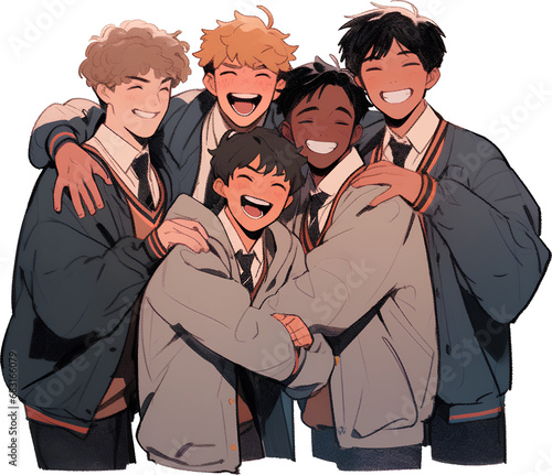 Boys laughing together