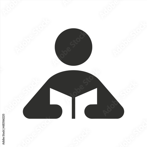 Person reading a book icon