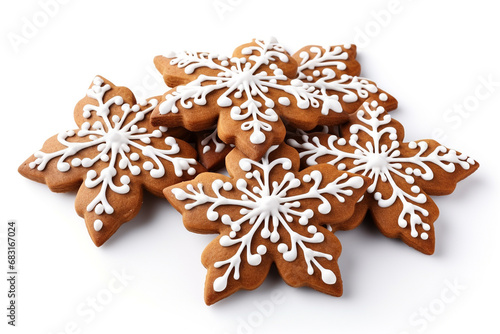 Gingerbread cookies isolated on white background