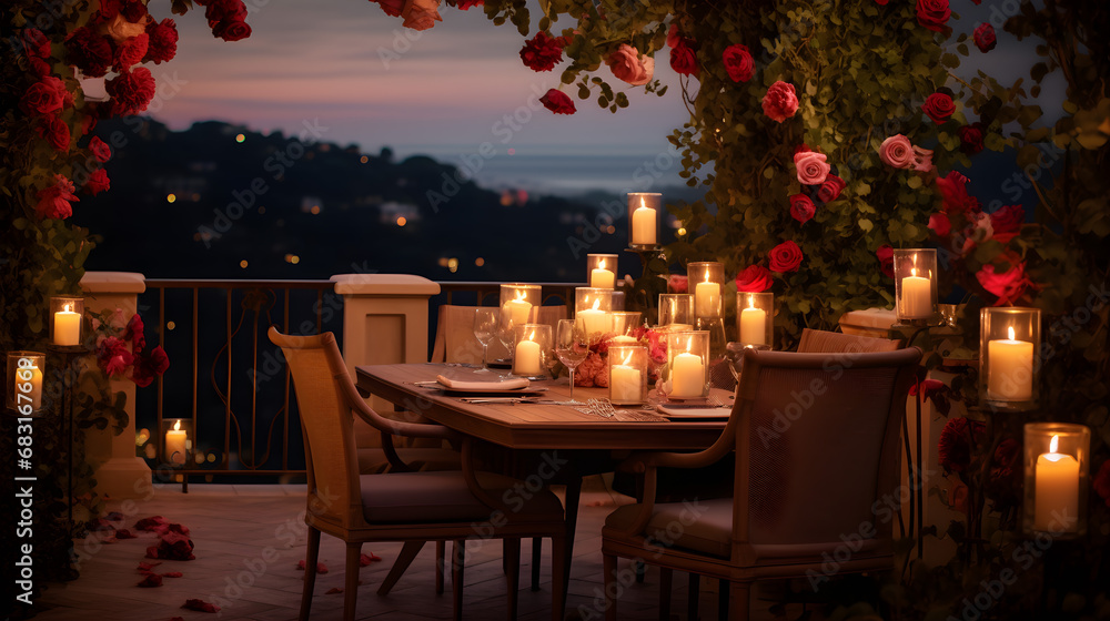 Romantic Candlelit Terrace Dinner
