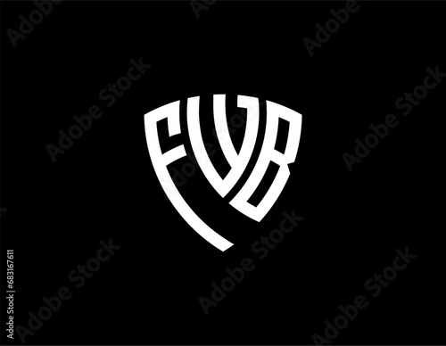 FWB creative letter shield logo design vector icon illustration photo