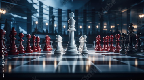 Chess Innovation Victory Innovative Business Ideas Strategic Concepts Brought to Life. Dynamic Background Symbolizing Triumph of Creative Thinking Forward-Looking Strategies World of Strategic Chess
