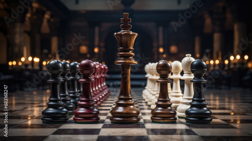 Chess Innovation Victory Innovative Business Ideas Strategic Concepts Brought to Life. Dynamic Background Symbolizing Triumph of Creative Thinking Forward-Looking Strategies World of Strategic Chess