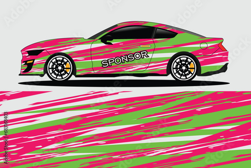 Car sticker design vector. Graphic abstract line racing background kit design for vehicle  race car  rally  adventure and livery wrapping