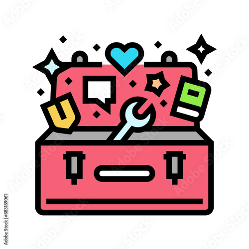 coping toolbox mental health color icon vector. coping toolbox mental health sign. isolated symbol illustration