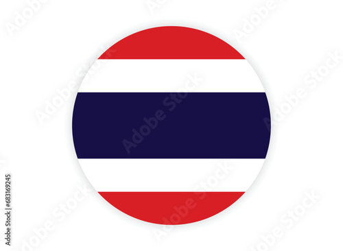 Simple vector button flag - Thailand. Flat vector illustration. EPS10.