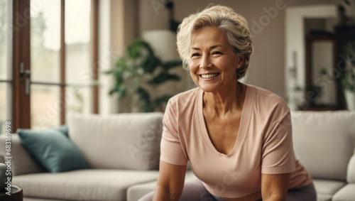Elderly woman enjoying life