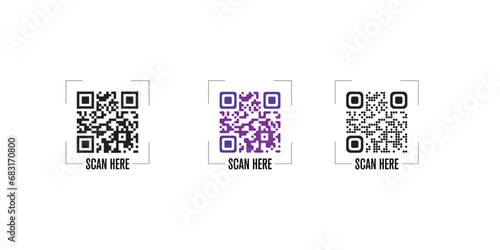 QR code vector in white background