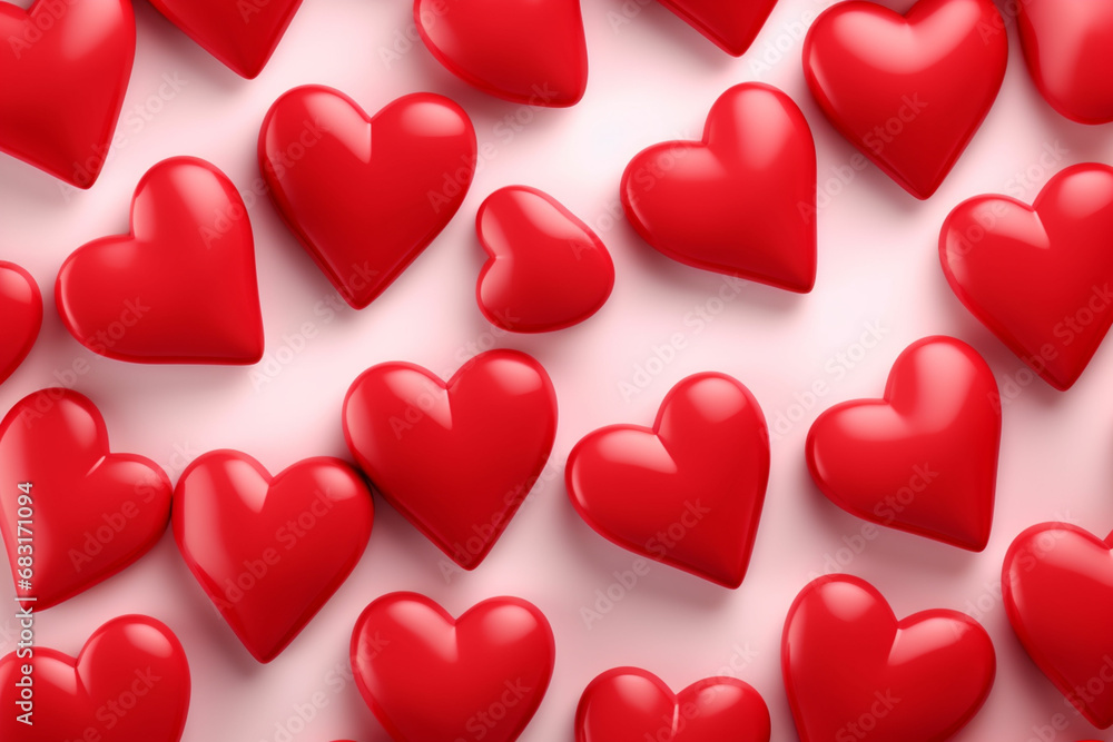 Festive seamless pattern. Red balloons heart-shaped on a pink background. Festive seamless pattern. Red balloons heart-shaped on a pink background.