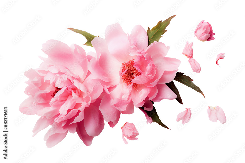 Pink peony isolated on transparent