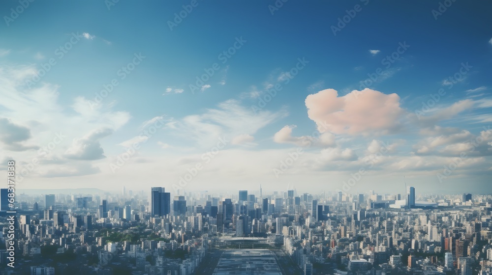 Romantic Cityscape with Heart-Shaped Cloud in the Sky at Sunset Generative AI Romantic Cityscape with Heart-Shaped Cloud in the Sky at Sunset Generative AI