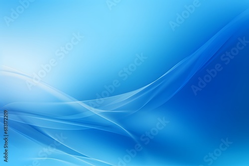 Fluid Blue Waves Abstract Background with Smooth Lines and Curves Generative AI