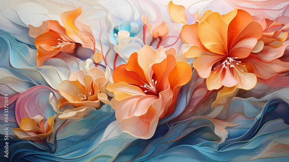 A colorful painting of a flower