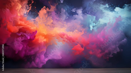 A vibrant abstract wallpaper featuring swirling clouds of color reminiscent of a nebula, creating a dreamy and otherworldly atmosphere