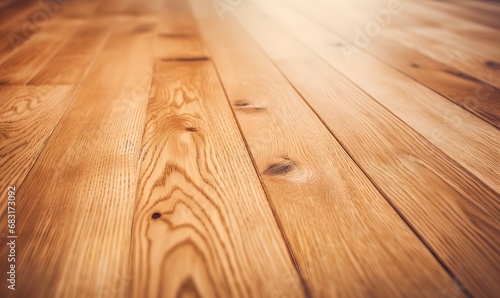 Natural Wood Texture Close-Up of a Smooth and Polished Wooden Floor Surface with Visible Grain and Knots Generative AI