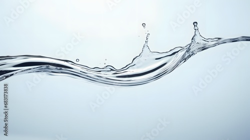 Captivating Close-Up of a Crystal Clear Water Wave with a Glistening Liquid Drop - Nature's Beauty Generative AI photo
