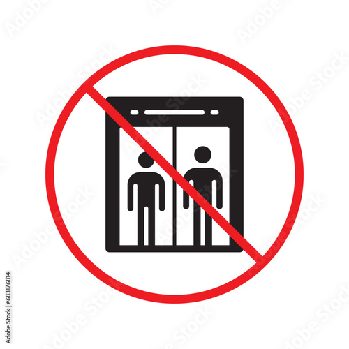 Wallpaper Mural Forbidden elevator vector icon. Warning, caution, attention, restriction, label, ban, danger. No lift elevator flat sign design pictogram symbol. No elevator icon UX UI icon Torontodigital.ca