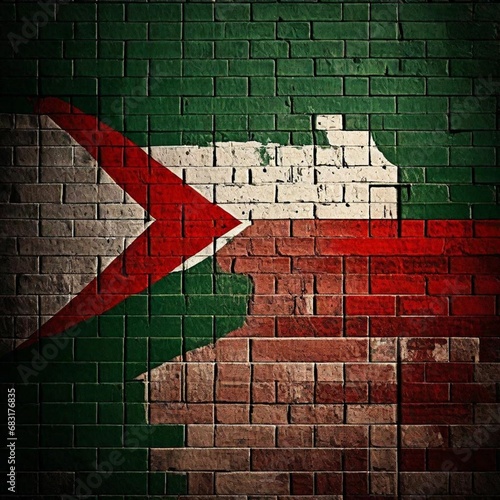  Palestine, the flag on the brick wall, free Palestine save Palestine