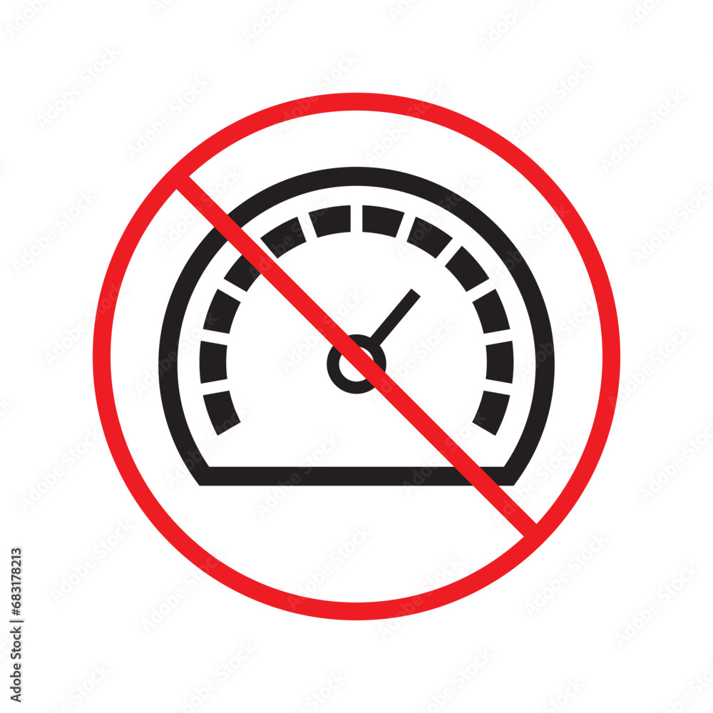 Forbidden Prohibited Warning, caution, attention, restriction label danger. Vector meter flat icon. Gauge vector icon. Do not use Speedometer measurement sign. Gauge symbol pictogram UX UI Forbidden Prohibited Warning, caution, attention, restriction label danger. Vector meter flat icon. Gauge vector icon. Do not use Speedometer measurement sign. Gauge symbol pictogram UX UI