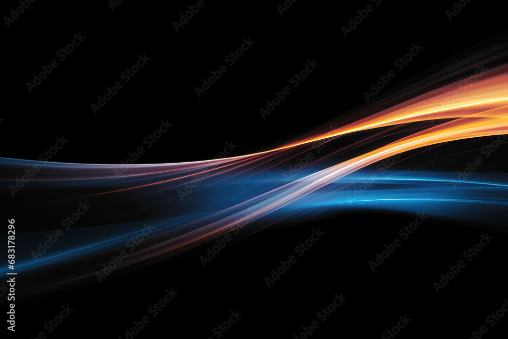 Fototapeta premium Abstract highspeed light motion effect on black background