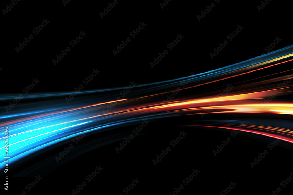Abstract highspeed light motion effect on black background Abstract highspeed light motion effect on black background