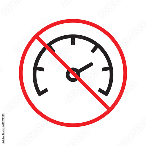 Free Download Forbidden Prohibited Warning, caution, attention, restriction label danger. Vector meter flat icon. Gauge vector icon. Do not use Speedometer measurement sign. Gauge symbol pictogram UX UI - GFXLoad