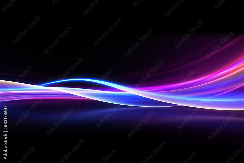 Naklejka premium Light effect abstract highspeed light motion effect on black background