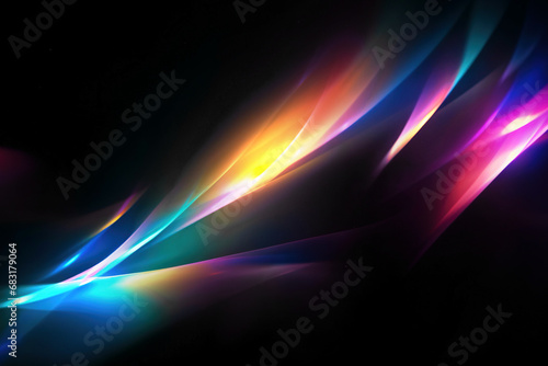 Blur colorful warm light on black background Light effect