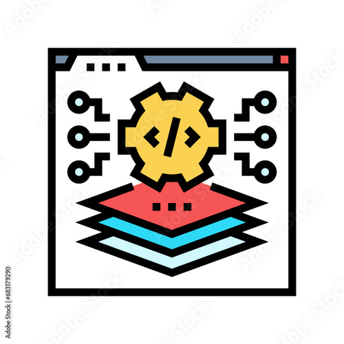 full stack development software color icon vector. full stack development software sign. isolated symbol illustration
