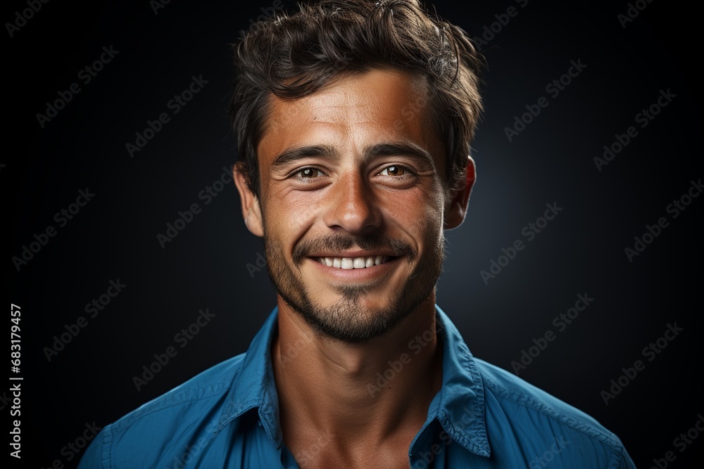 Fototapeta premium Positive young man looking at camera