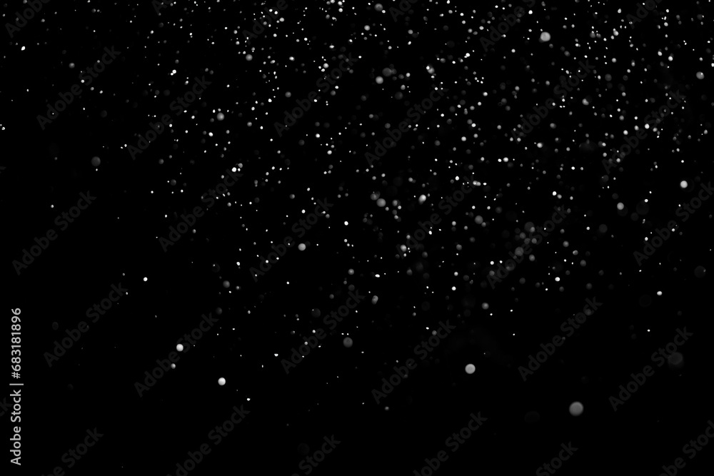 Falling snow isolated on black background Falling snow isolated on black background