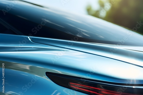 Stunning Blue Car with Bold Red Tail Light in Close-up Shot for Automotive Enthusiasts and Car Lovers Generative AI