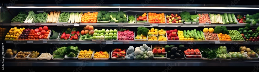 Assorted Fresh Vegetables on Display in a Local Grocery Store with Vibrant Colors and Textures for Healthy Eating Options Generative AI