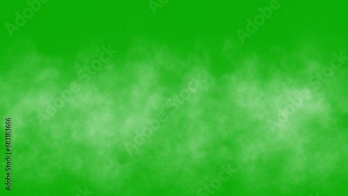 Rising white smoke motion graphics with green screen background photo