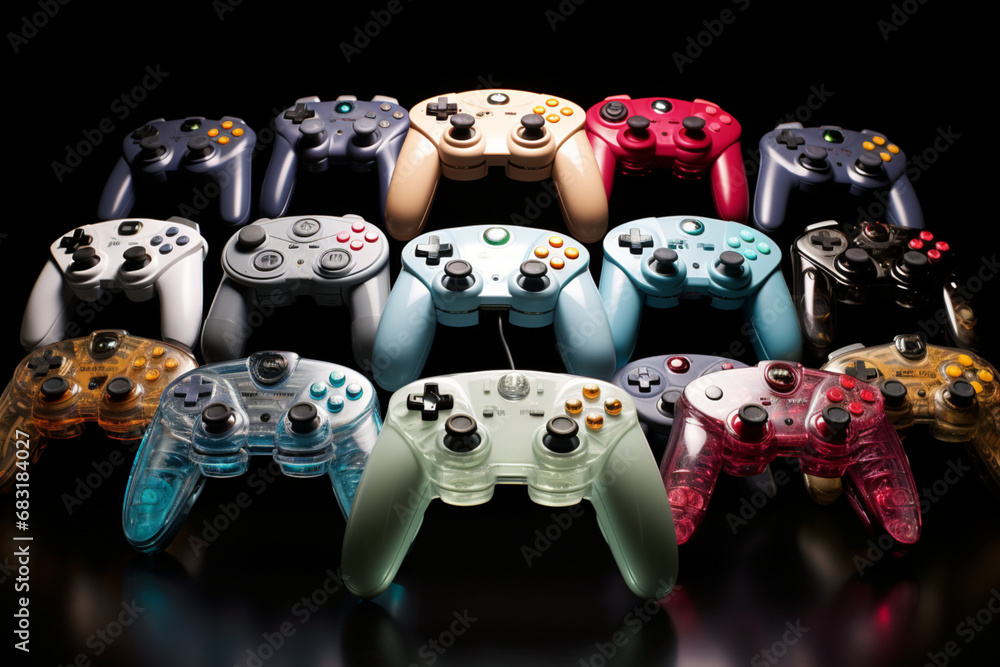 Controller Evolution A Spectrum of Gaming Controllers StockFoto