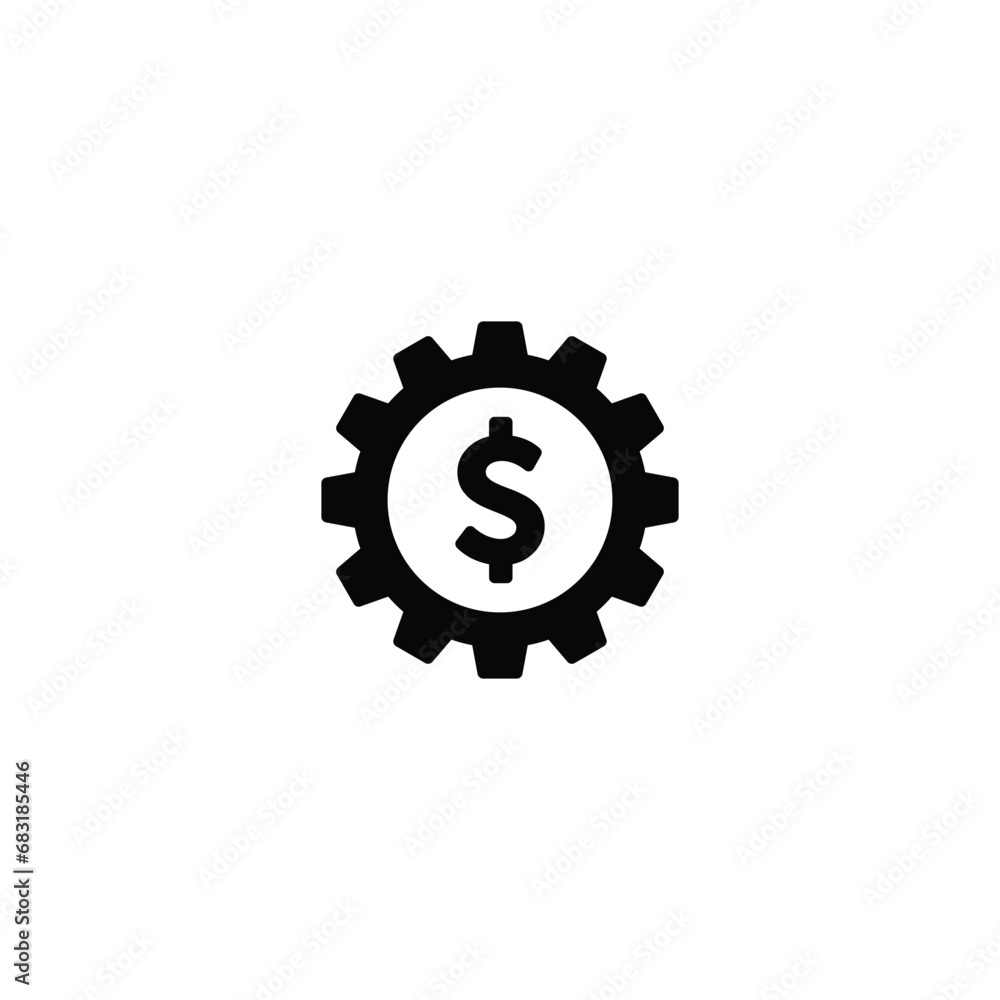Gear with dollar icon, Gear with dollar symbol vector Gear with dollar icon, Gear with dollar symbol vector