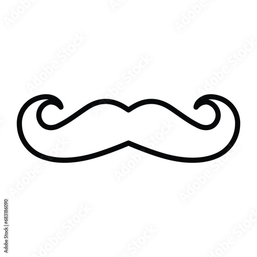 Mustache icon vector on trendy design