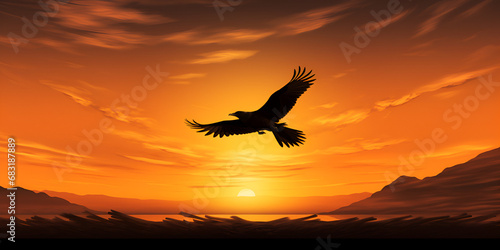eagle in the sunset.AI Generative  © aamir