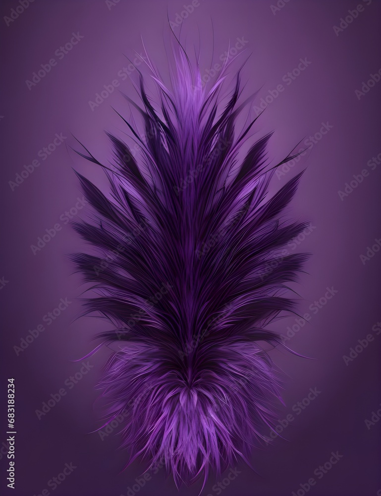 Obraz premium purple feathers on black background. Generated AI