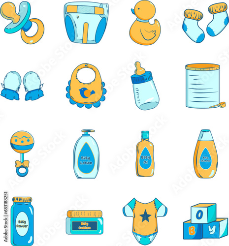 Baby Supplies Illustration Set