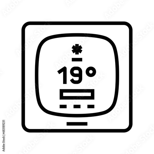 smart thermostat line icon vector. smart thermostat sign. isolated contour symbol black illustration