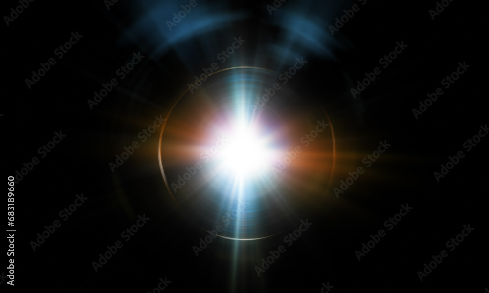 custom made wallpaper toronto digitalLight flare, Light effect, shining sun on black background