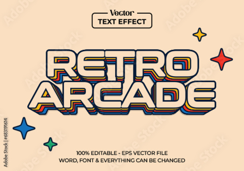 retro vintage text effect, Editable text effect