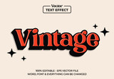 Red retro vintage text effect, Editable text effect